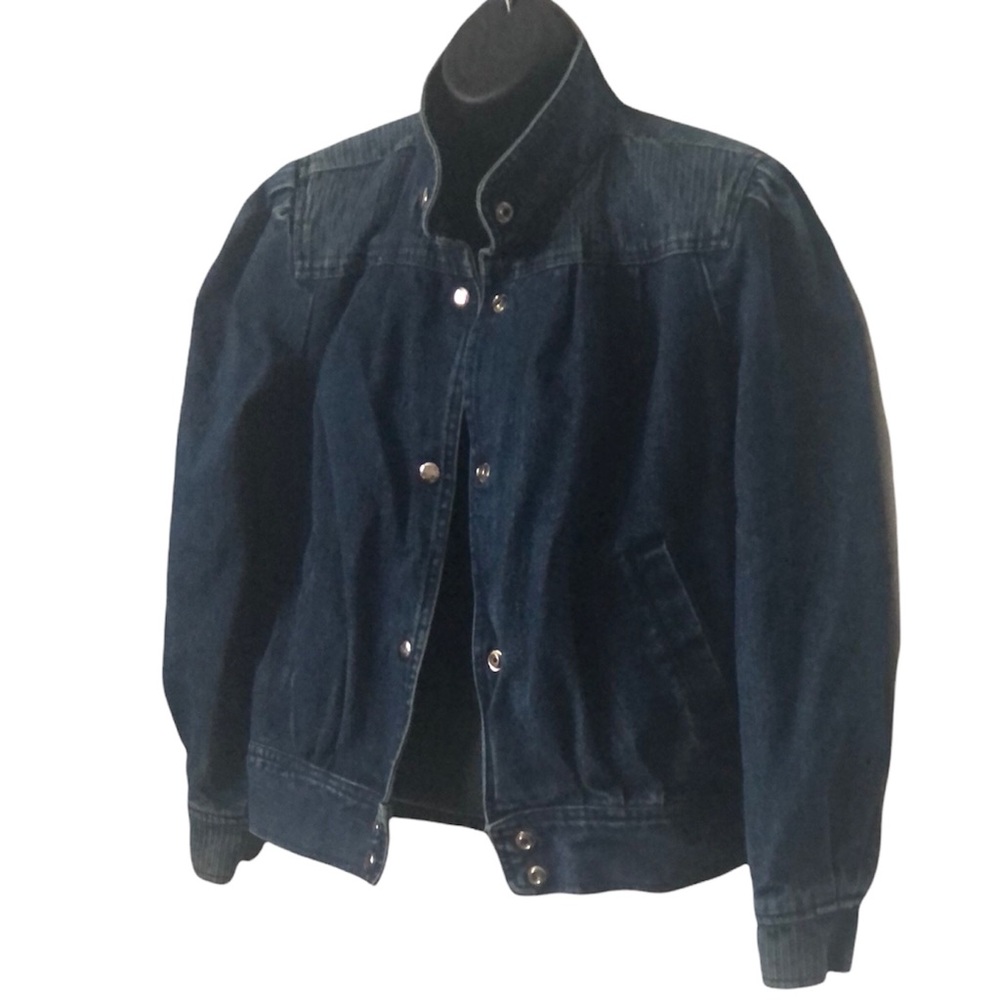 40% OFF Vintage Womens Rare Blue denim jacket cinched arms elastic back hem